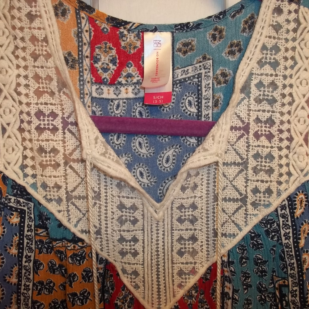 No Boundaries Crochet Quilted Retro Top Size Small - Picture 4 of 7